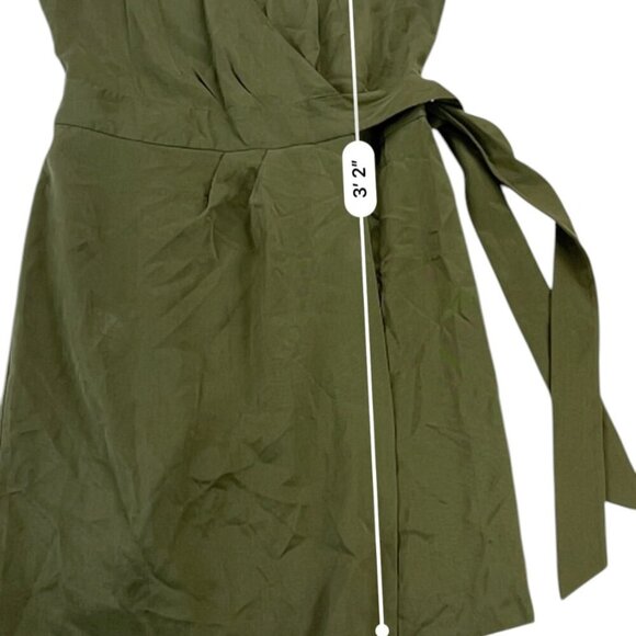 Banana Republic Wrap Midi Dress Green Career Sleeveless Size 12 - Picture 10 of 13